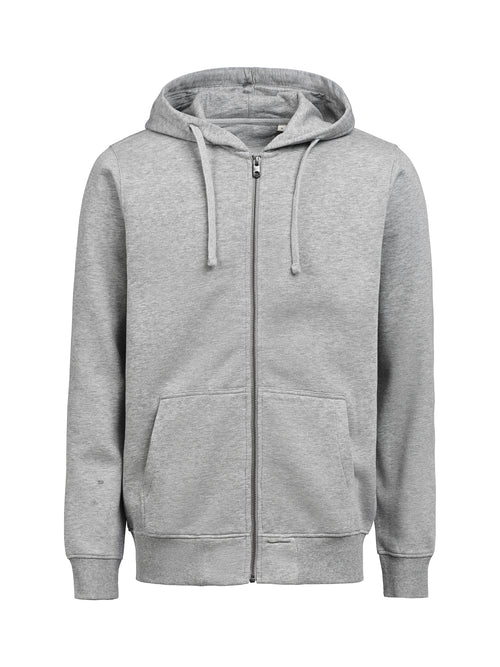 Vereins Full Zip Hoodie – UM Regular Fit | individuell bedruckt – Grau Meliert